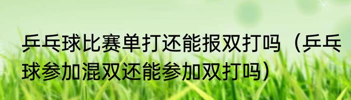乒乓球比赛单打还能报双打吗（乒乓球参加混双还能参加双打吗）