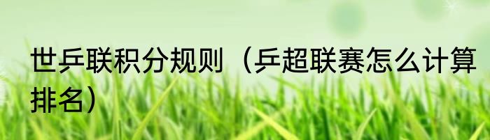 世乒联积分规则（乒超联赛怎么计算排名）