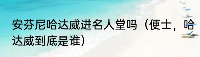 安芬尼哈达威进名人堂吗（便士，哈达威到底是谁）