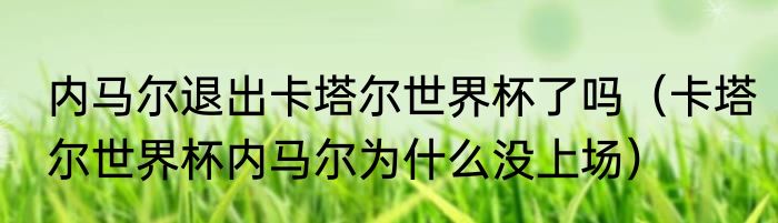 内马尔退出卡塔尔世界杯了吗（卡塔尔世界杯内马尔为什么没上场）
