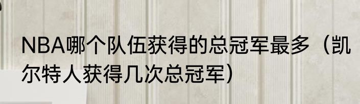 NBA哪个队伍获得的总冠军最多（凯尔特人获得几次总冠军）