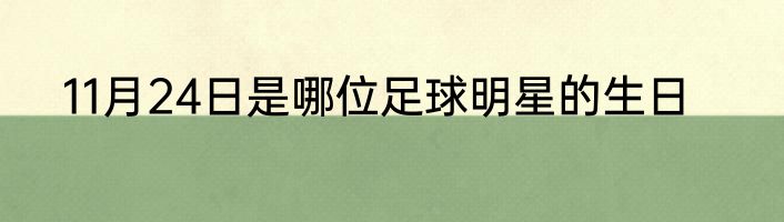 11月24日是哪位足球明星的生日