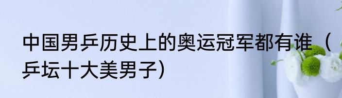 中国男乒历史上的奥运冠军都有谁（乒坛十大美男子）