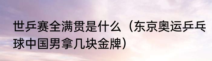 世乒赛全满贯是什么（东京奥运乒乓球中国男拿几块金牌）