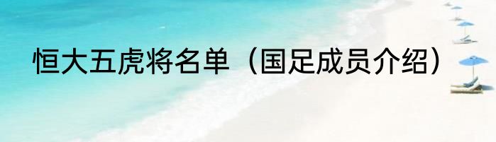 恒大五虎将名单（国足成员介绍）