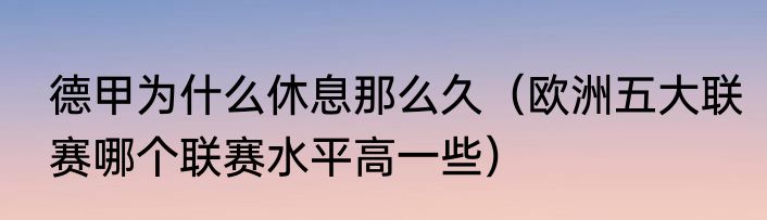 德甲为什么休息那么久（欧洲五大联赛哪个联赛水平高一些）