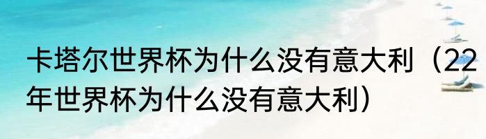 卡塔尔世界杯为什么没有意大利（22年世界杯为什么没有意大利）