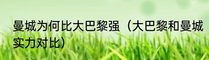 曼城为何比大巴黎强（大巴黎和曼城实力对比）