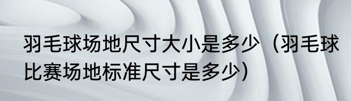 羽毛球场地尺寸大小是多少（羽毛球比赛场地标准尺寸是多少）