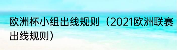 欧洲杯小组出线规则（2021欧洲联赛出线规则）