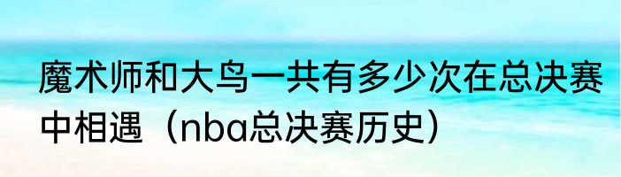 魔术师和大鸟一共有多少次在总决赛中相遇（nba总决赛历史）
