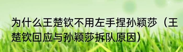 为什么王楚钦不用左手捏孙颖莎（王楚钦回应与孙颖莎拆队原因）