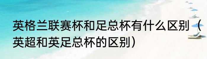 英格兰联赛杯和足总杯有什么区别（英超和英足总杯的区别）
