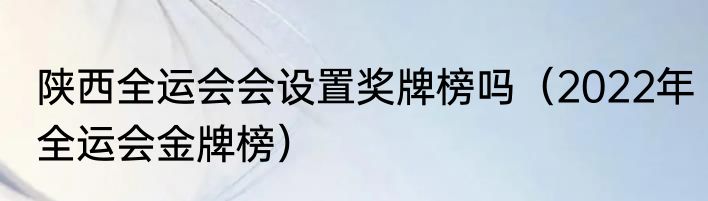 陕西全运会会设置奖牌榜吗（2022年全运会金牌榜）