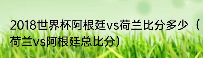 2018世界杯阿根廷vs荷兰比分多少（荷兰vs阿根廷总比分）