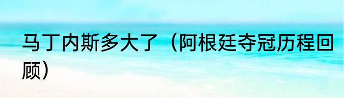 马丁内斯多大了（阿根廷夺冠历程回顾）