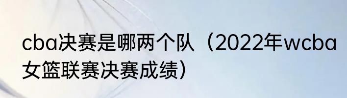 cba决赛是哪两个队（2022年wcba女篮联赛决赛成绩）