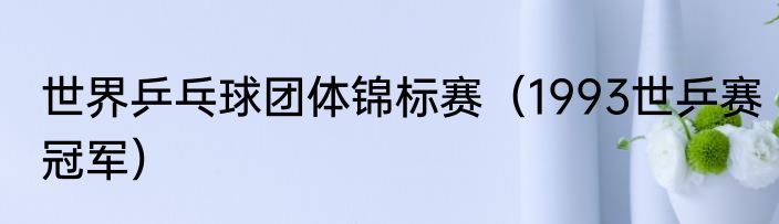 世界乒乓球团体锦标赛（1993世乒赛冠军）