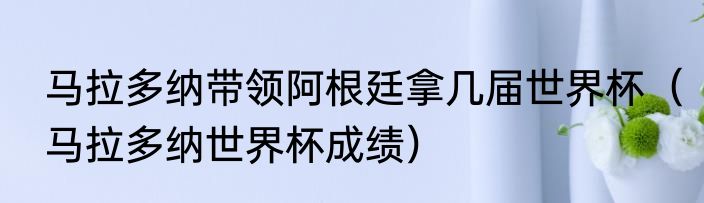 马拉多纳带领阿根廷拿几届世界杯（马拉多纳世界杯成绩）