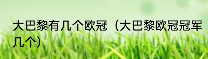 大巴黎有几个欧冠（大巴黎欧冠冠军几个）