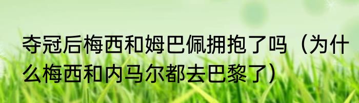 夺冠后梅西和姆巴佩拥抱了吗（为什么梅西和内马尔都去巴黎了）