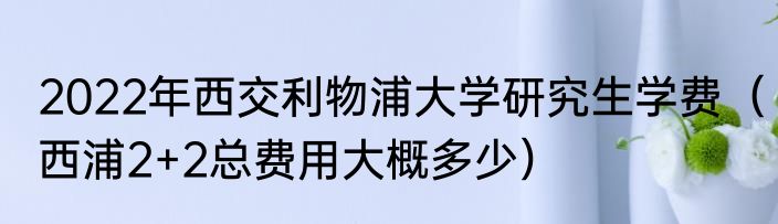 2022年西交利物浦大学研究生学费（西浦2+2总费用大概多少）