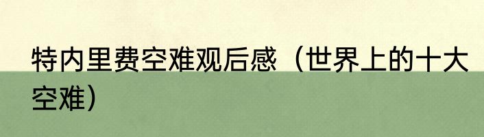 特内里费空难观后感（世界上的十大空难）