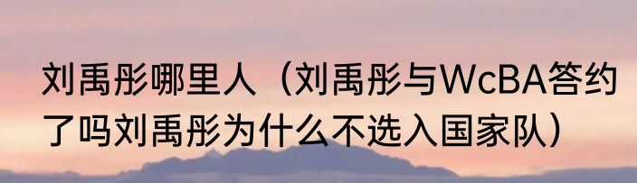 刘禹彤哪里人（刘禹彤与WcBA答约了吗刘禹彤为什么不选入国家队）