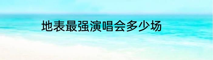 地表最强演唱会多少场