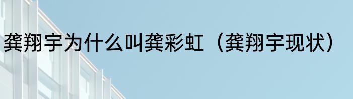 龚翔宇为什么叫龚彩虹（龚翔宇现状）