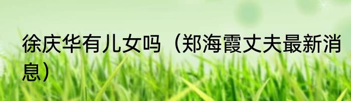 徐庆华有儿女吗（郑海霞丈夫最新消息）