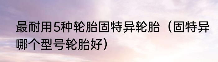 最耐用5种轮胎固特异轮胎（固特异哪个型号轮胎好）