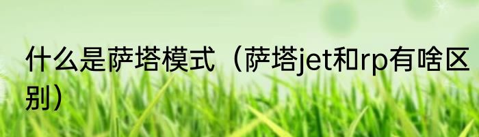 什么是萨塔模式（萨塔jet和rp有啥区别）