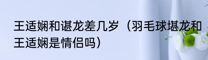 王适娴和谌龙差几岁（羽毛球堪龙和王适娴是情侣吗）