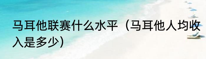 马耳他联赛什么水平（马耳他人均收入是多少）