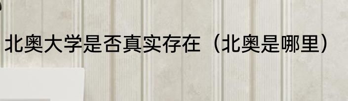 北奥大学是否真实存在（北奥是哪里）