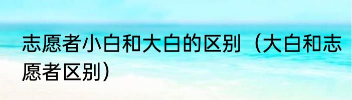 志愿者小白和大白的区别（大白和志愿者区别）
