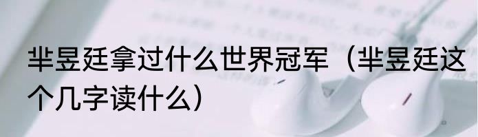 芈昱廷拿过什么世界冠军（芈昱廷这个几字读什么）