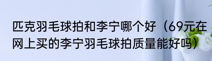 匹克羽毛球拍和李宁哪个好（69元在网上买的李宁羽毛球拍质量能好吗）