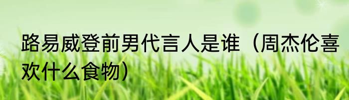 路易威登前男代言人是谁（周杰伦喜欢什么食物）