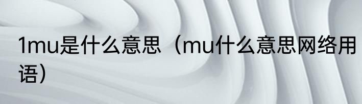 1mu是什么意思（mu什么意思网络用语）