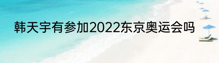 韩天宇有参加2022东京奥运会吗