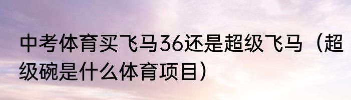 中考体育买飞马36还是超级飞马（超级碗是什么体育项目）
