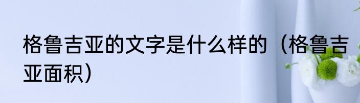 格鲁吉亚的文字是什么样的（格鲁吉亚面积）