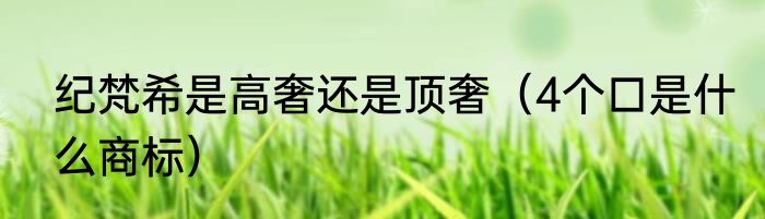 纪梵希是高奢还是顶奢（4个口是什么商标）