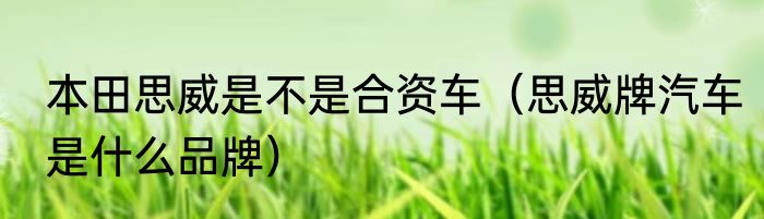 本田思威是不是合资车（思威牌汽车是什么品牌）
