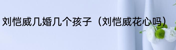 刘恺威几婚几个孩子（刘恺威花心吗）