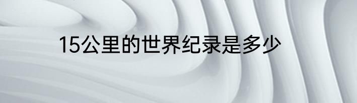 15公里的世界纪录是多少