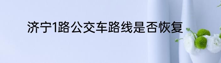 济宁1路公交车路线是否恢复