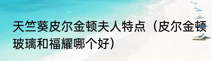 天竺葵皮尔金顿夫人特点（皮尔金顿玻璃和福耀哪个好）